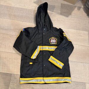 WESTERN CHIEF BLACK FIREMAN RAIN JACKET HOODED KIDS SIZE 5